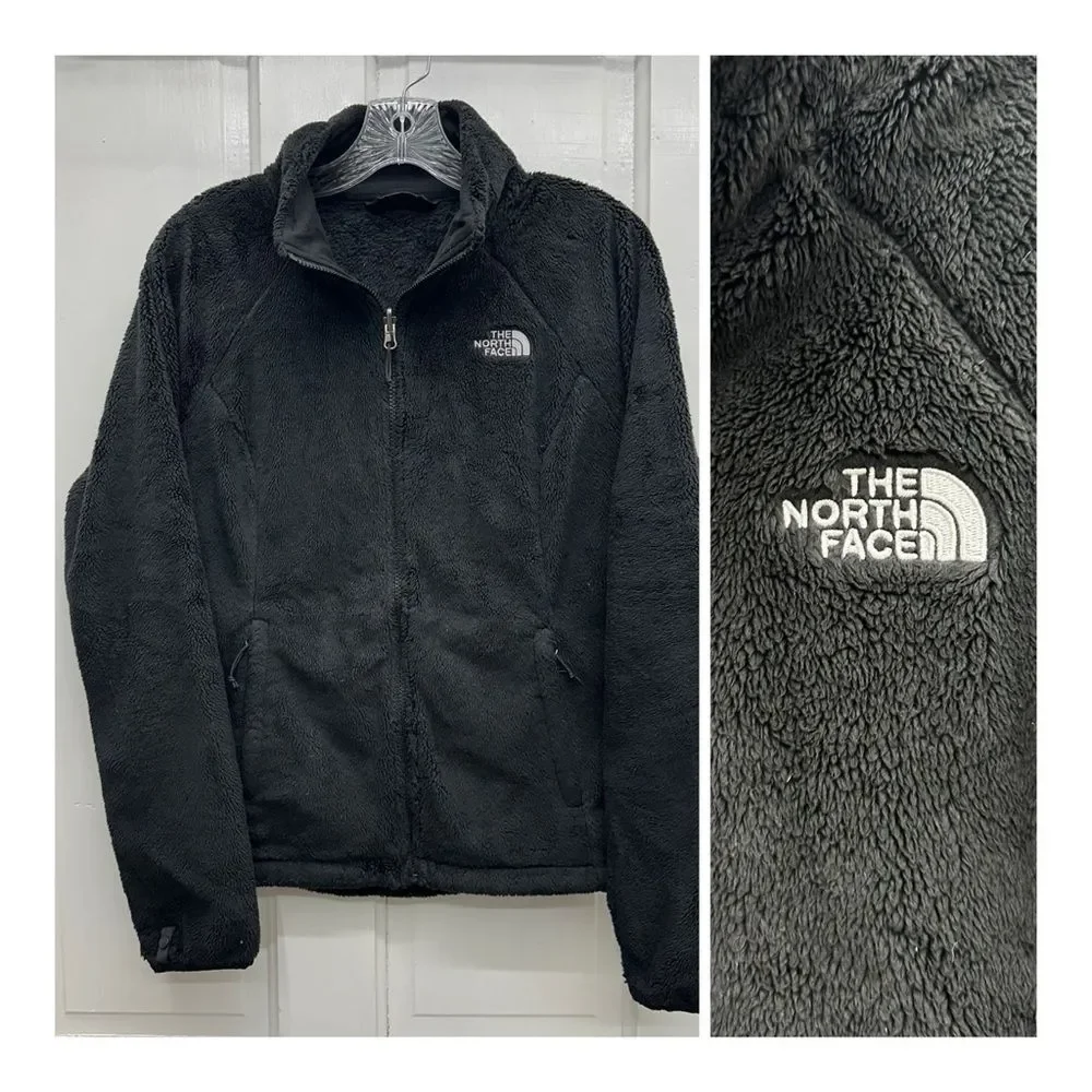 North Face‎ Osito black long hair zip up fleece jacket women's medium